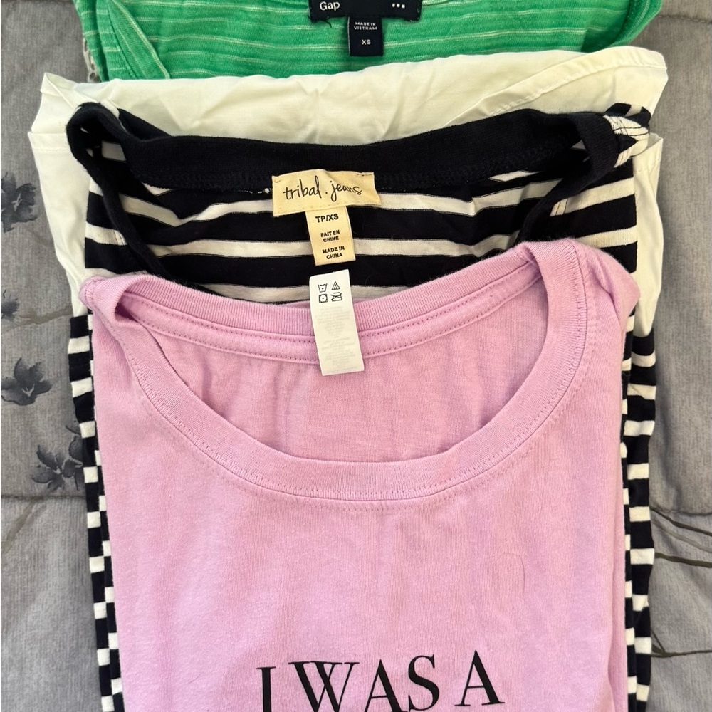 4 XS shirts